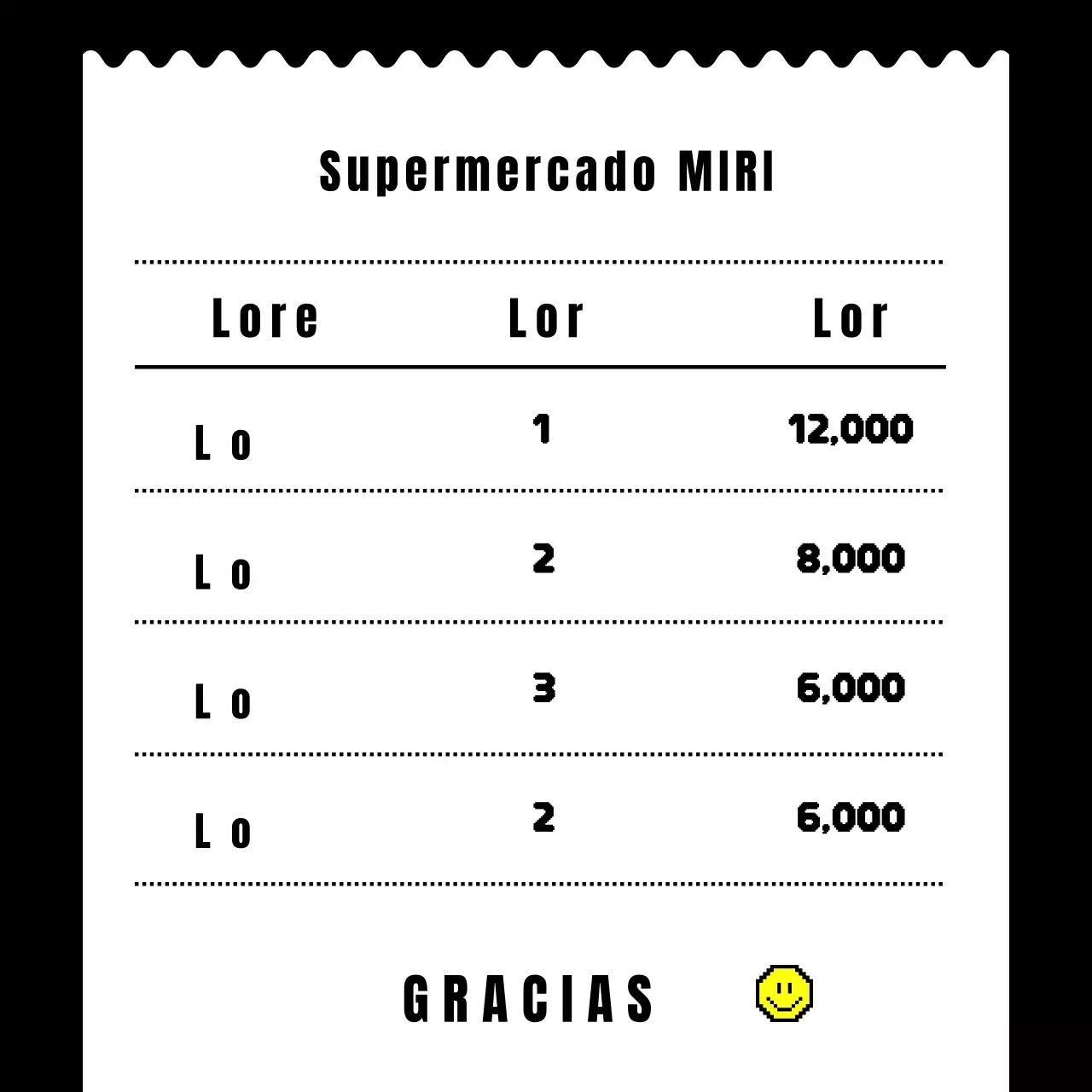 Promoción negra y sencilla para supermercados