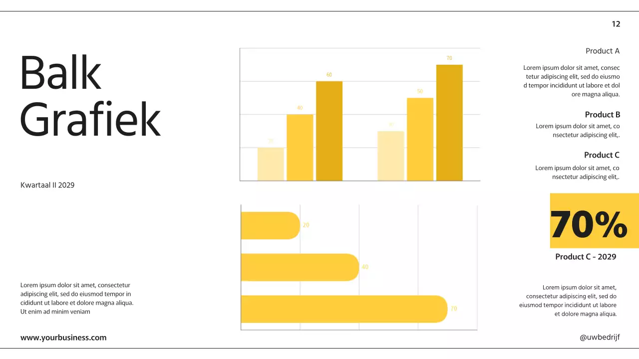 Zwart Gele Moderne Zakelijke Presentatiepagina's Met Diverse Lay-outs