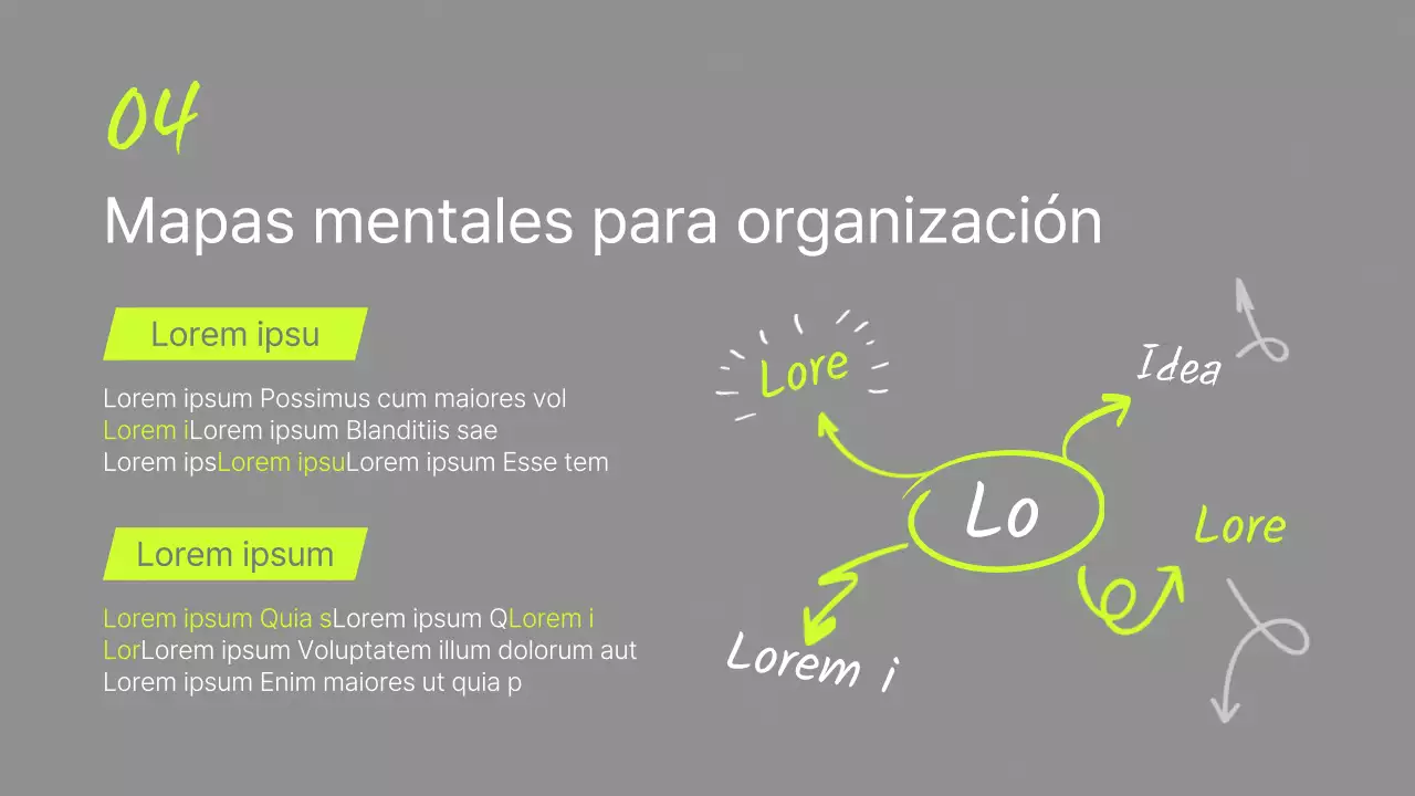 Tutorial de escritura sencilla en gris y colores fluorescentes