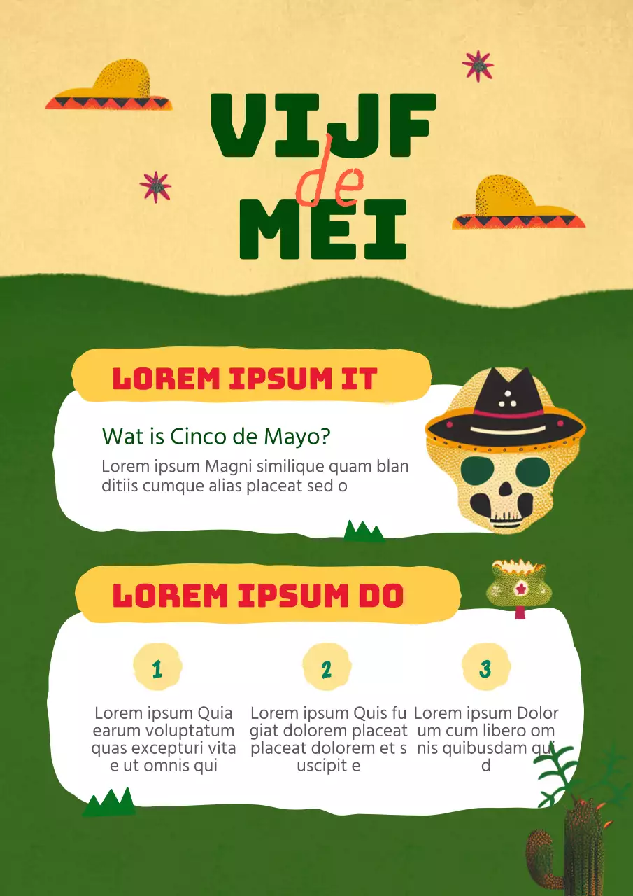 Schattig Mexicaans concept vintage posterontwerp in groen