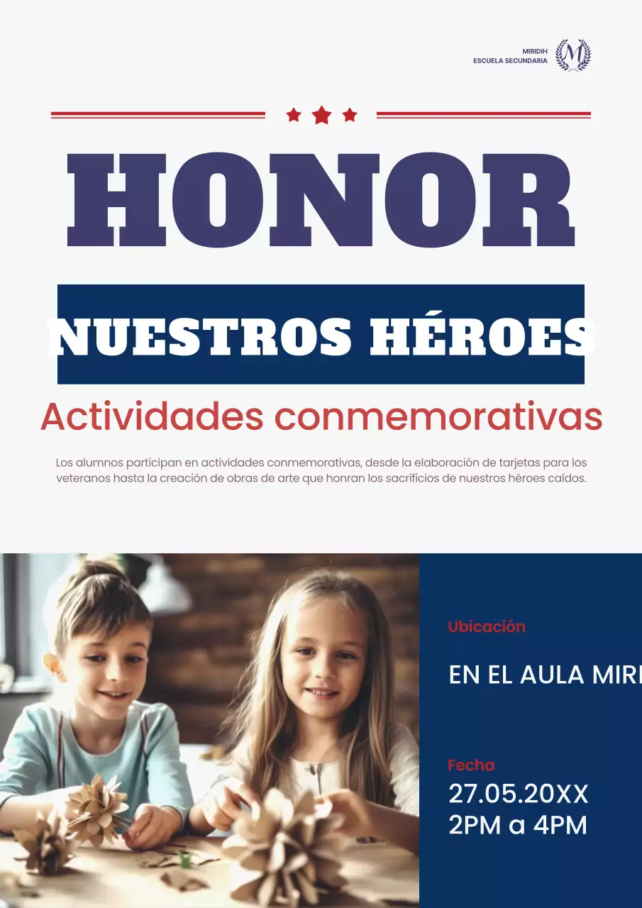 Promover un sencillo coro infantil en azul y rojo