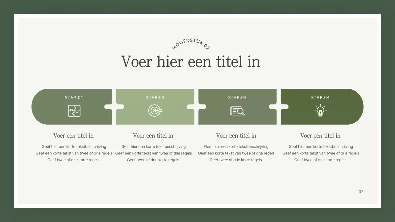 Een eenvoudige, groene, merkgerichte marketingopdracht