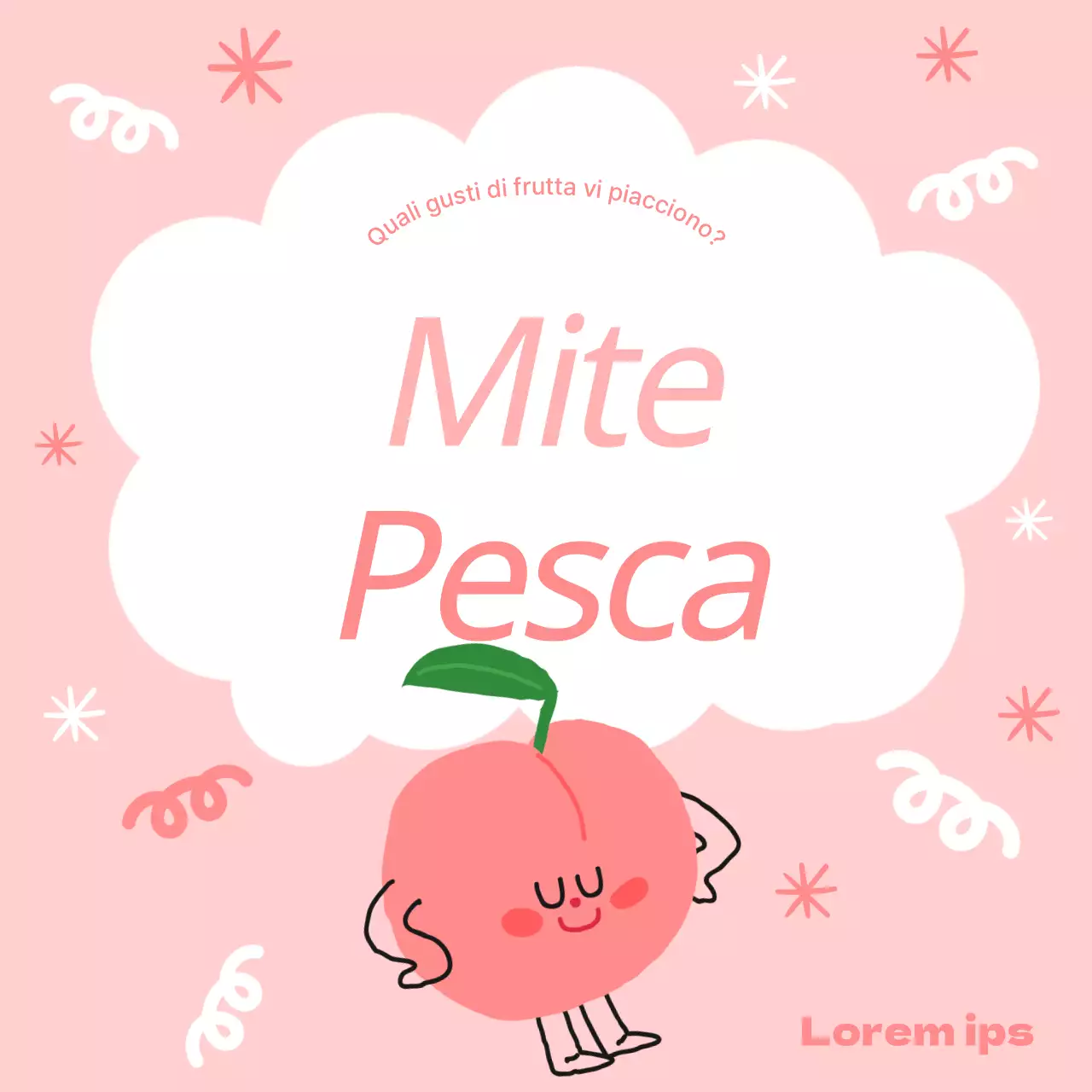 Promuovere prodotti a base di frutta semplice in arancione e rosa