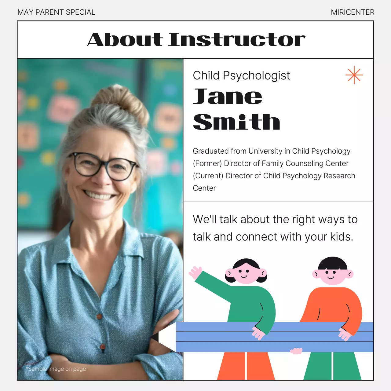 Thông báo sự kiện gia đình hiện đại đầy màu sắc Instagram Carousel