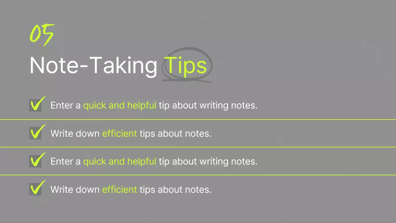 Grey Modern Note-Taking Guide Presentation