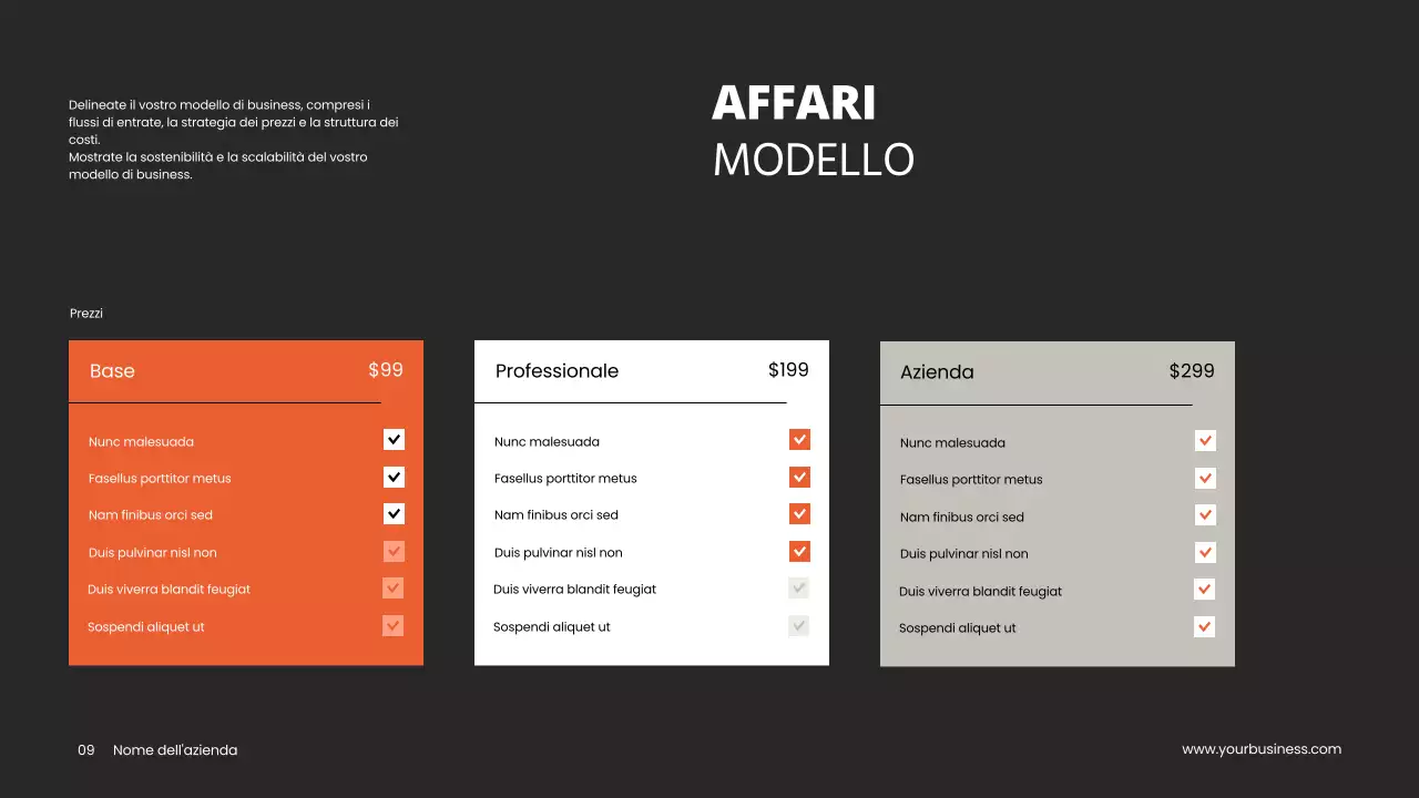Grigio Arancione Minimal Clean Progetto Pitch Deck Proposta