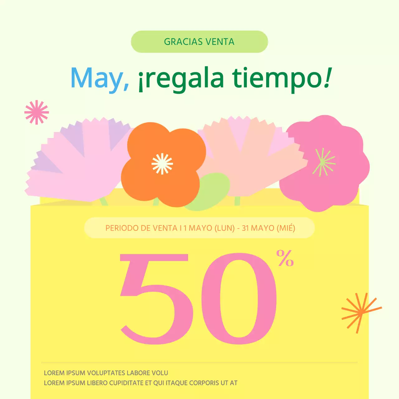 Promocione la venta de regalos del Mes del Hogar Amarillo y Verde