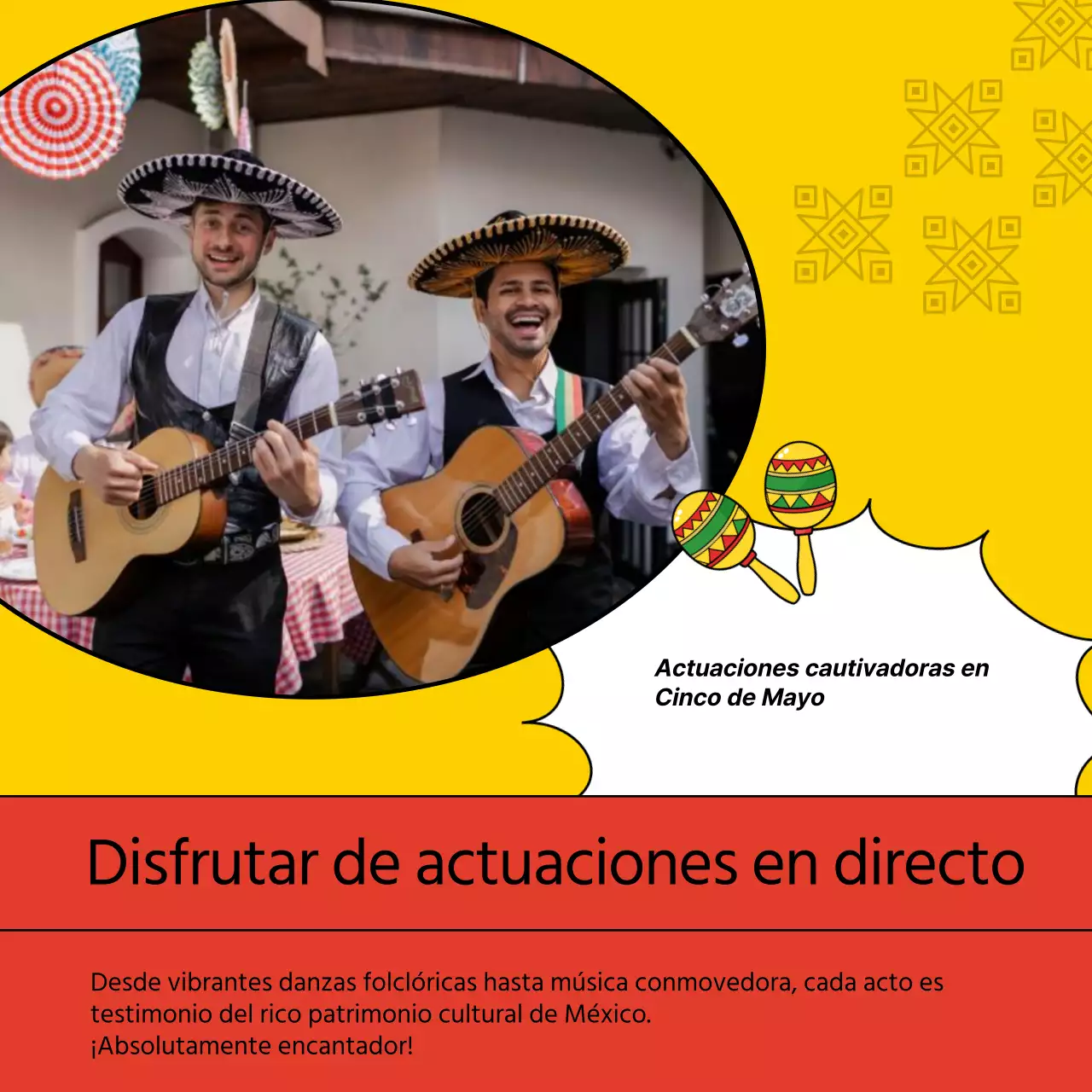 Tendencia roja y verde Publicidad del Cinco de Mayo