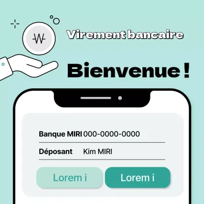 Un simple avis de domiciliation menthe et bleu clair