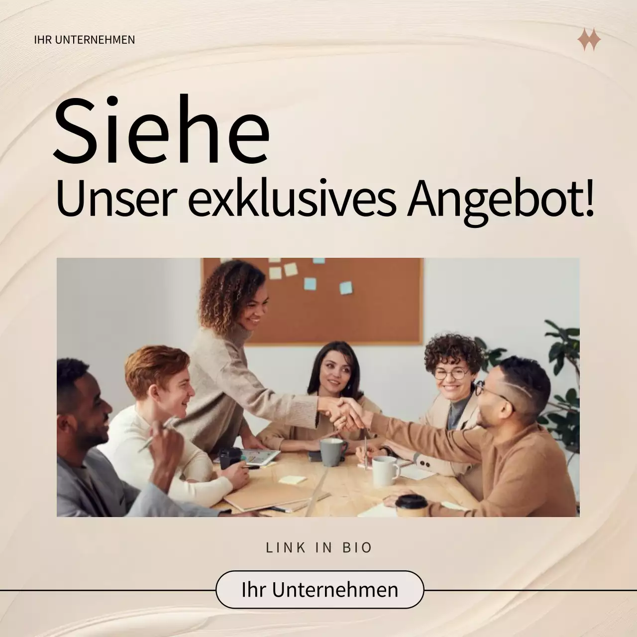 Schwarze und beigefarbene moderne Content-Marketing-Werbung