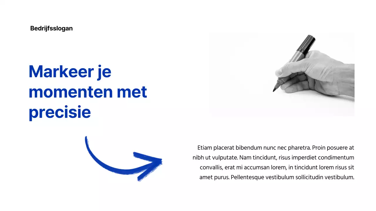 Blue Modern Marker Bedrijf Introductie