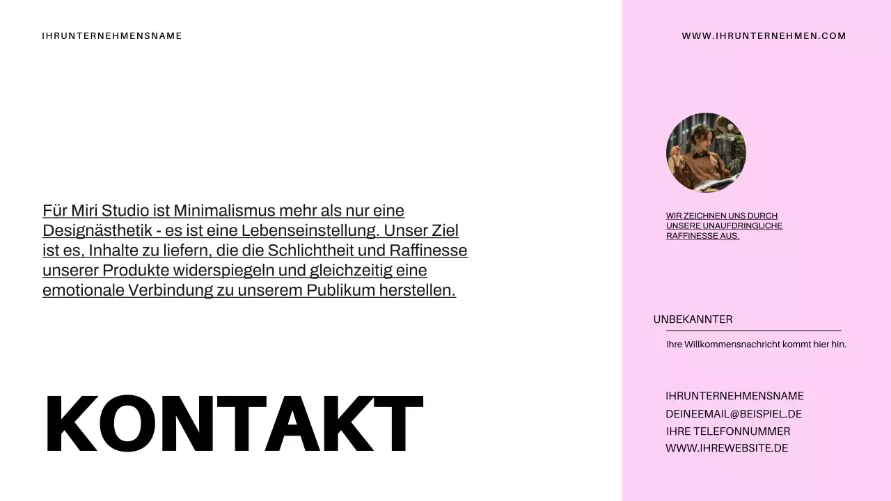 Blue Minimal Business Einführung des Unternehmens