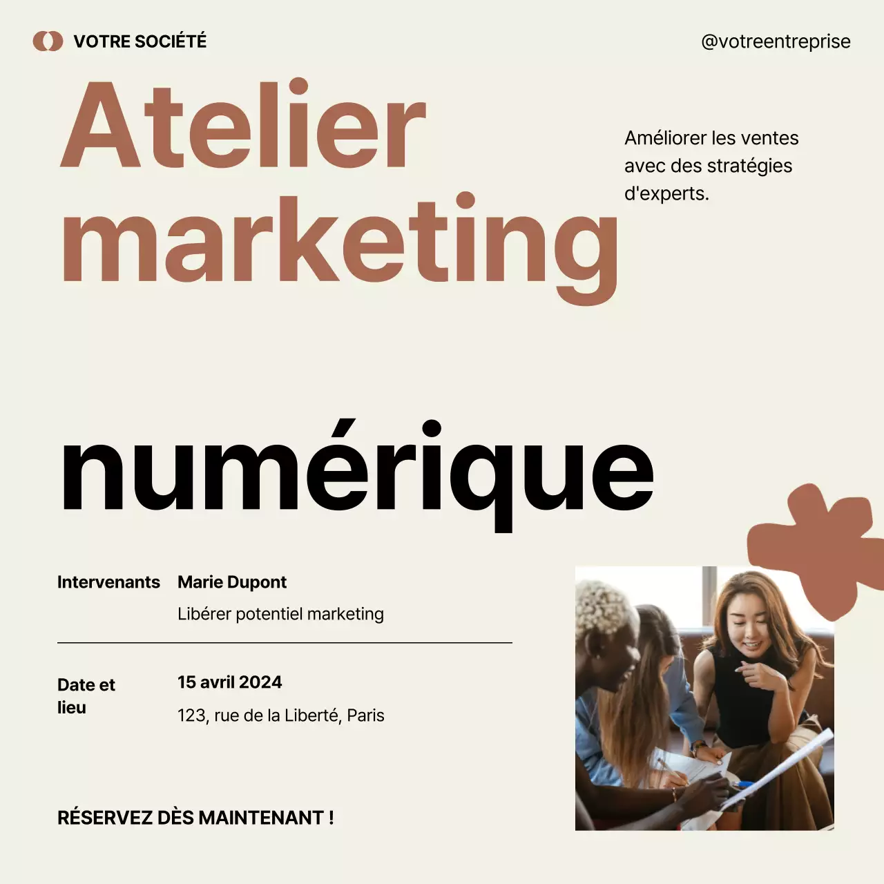 Publicité marketing minimale en noir et vert