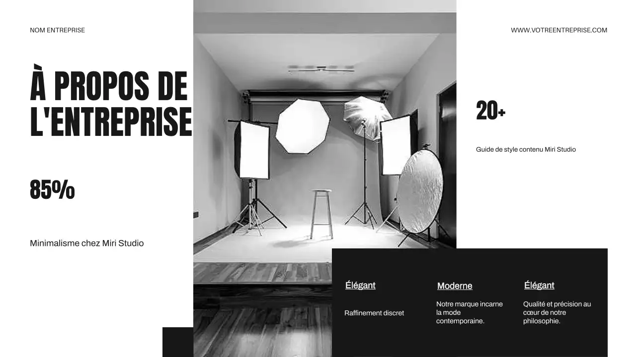 Stratégie commerciale minimale en noir et blanc