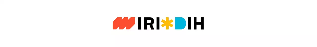 Un logo composé d'un mélange de formes simples et d'alphabets en différentes couleurs et en noir.