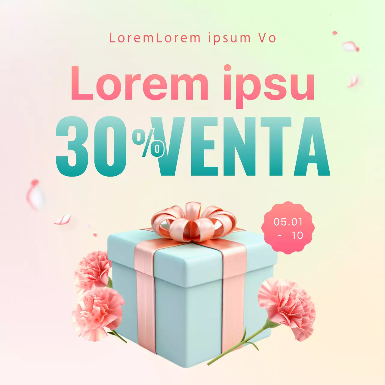 Promueva un evento moderno del Día de la Madre en rosa y menta