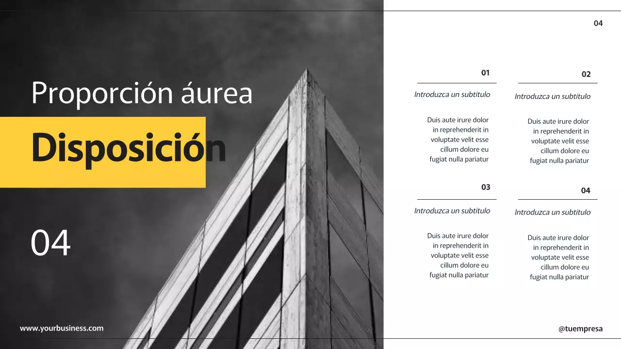 Negro Amarillo Páginas de Presentación de Negocios Modernos Con Varios Diseños