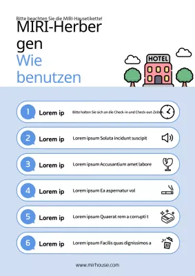 Einfache blaue und hellblaue Unterkunftsanzeige