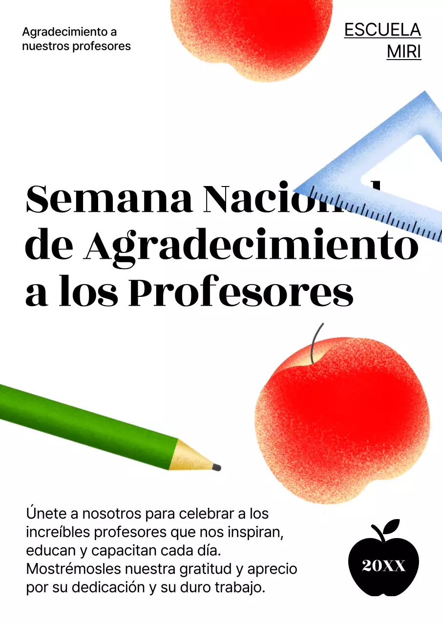 Promueva una bonita celebración del Día del Maestro en blanco y rojo