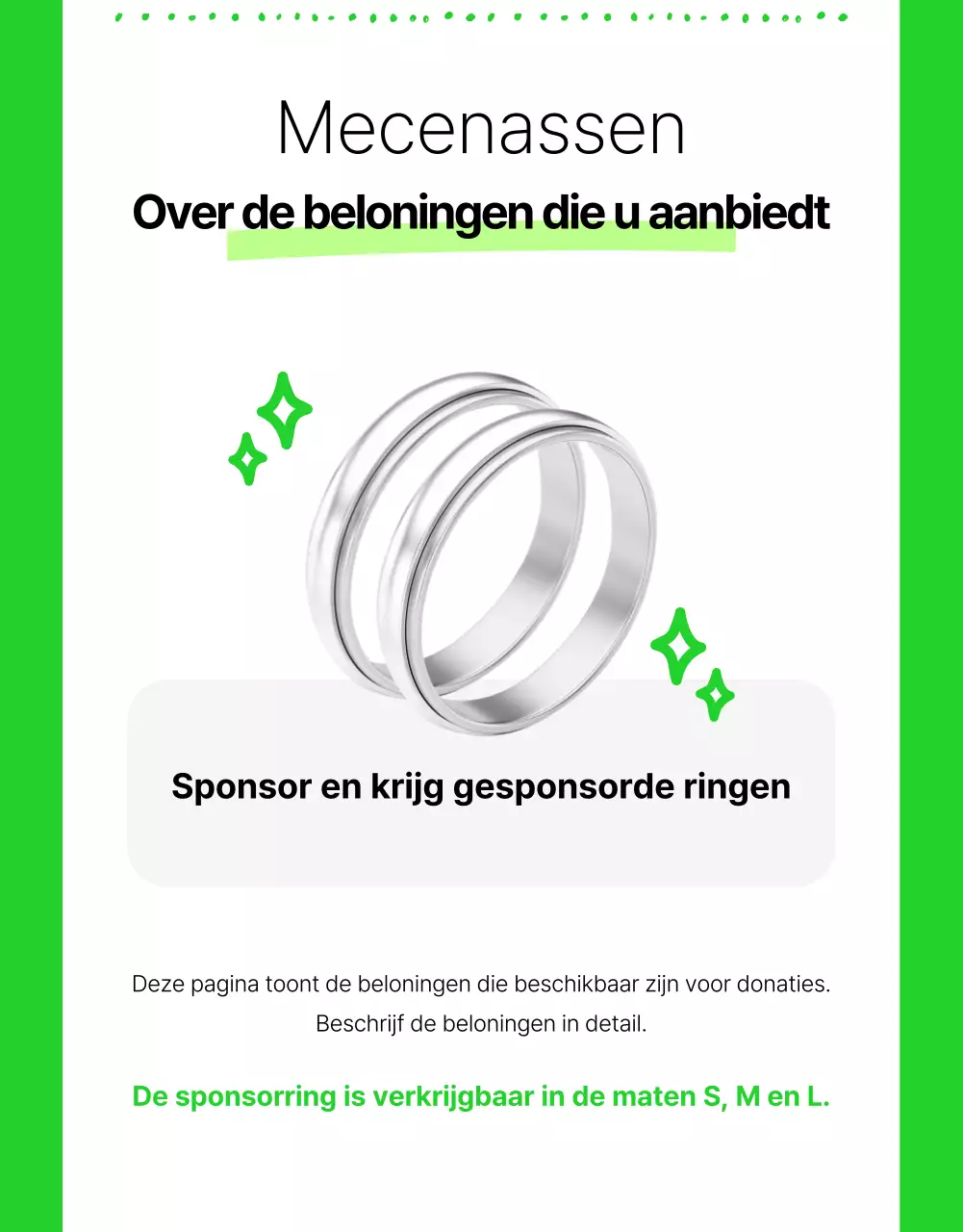 Eenvoudige NGO sponsorinformatie in wit en fluorescerende kleuren