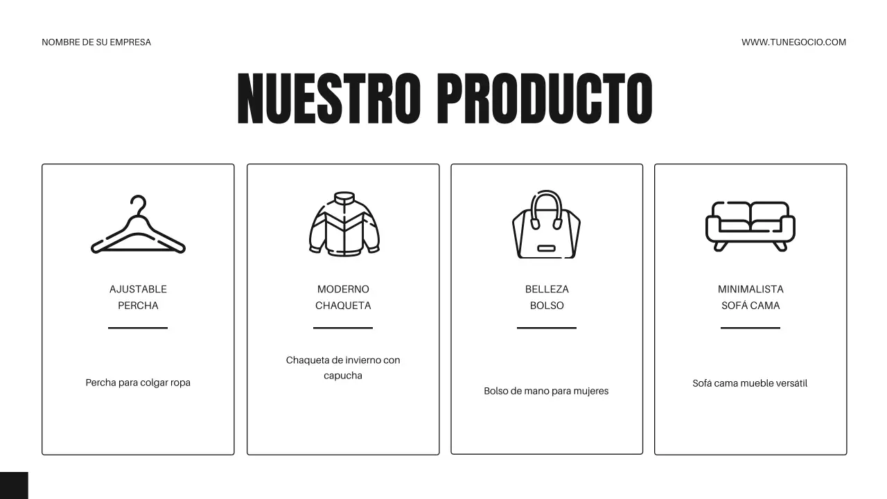 Estrategia empresarial minimalista en blanco y negro