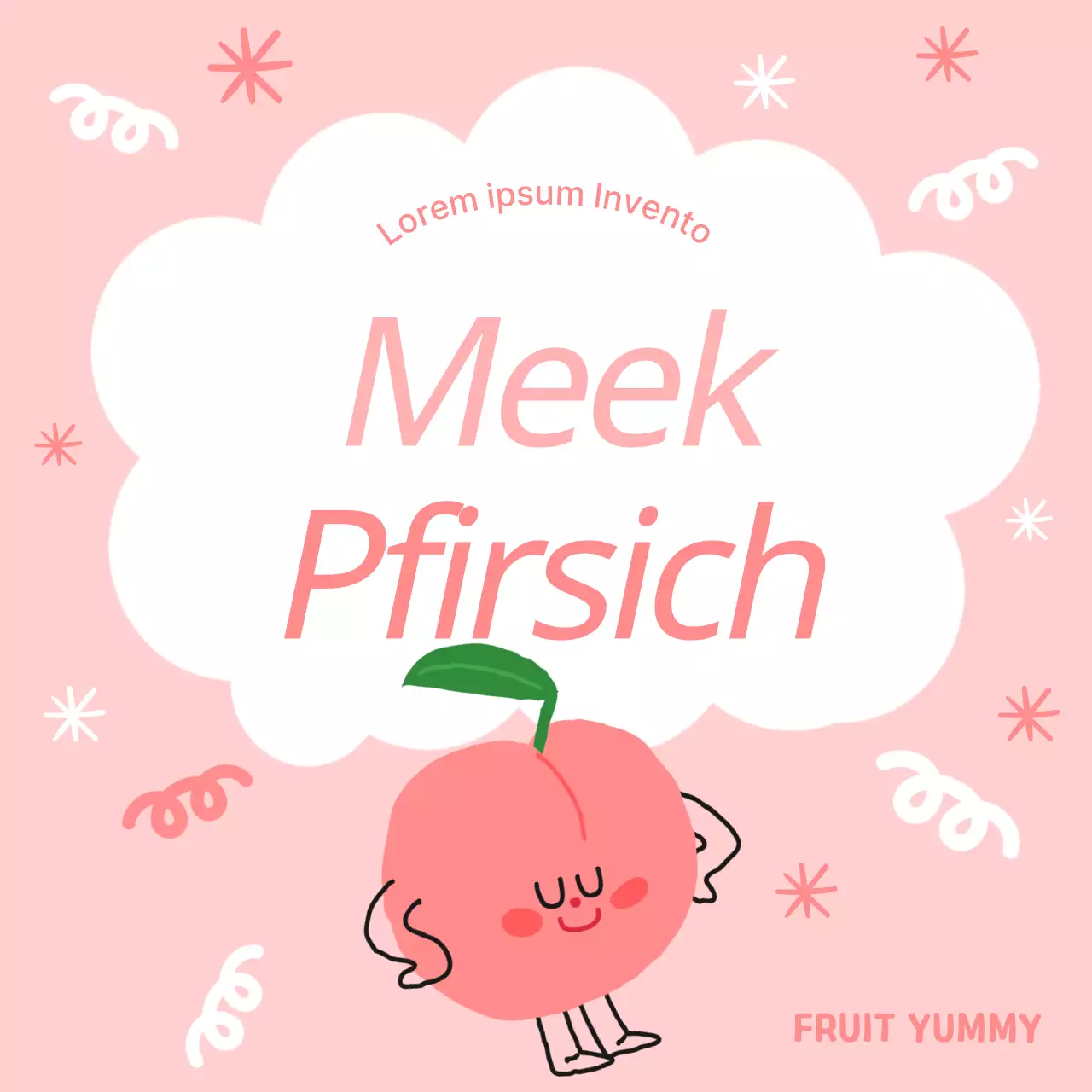 Förderung von einfachen Obstprodukten in Orange und Rosa