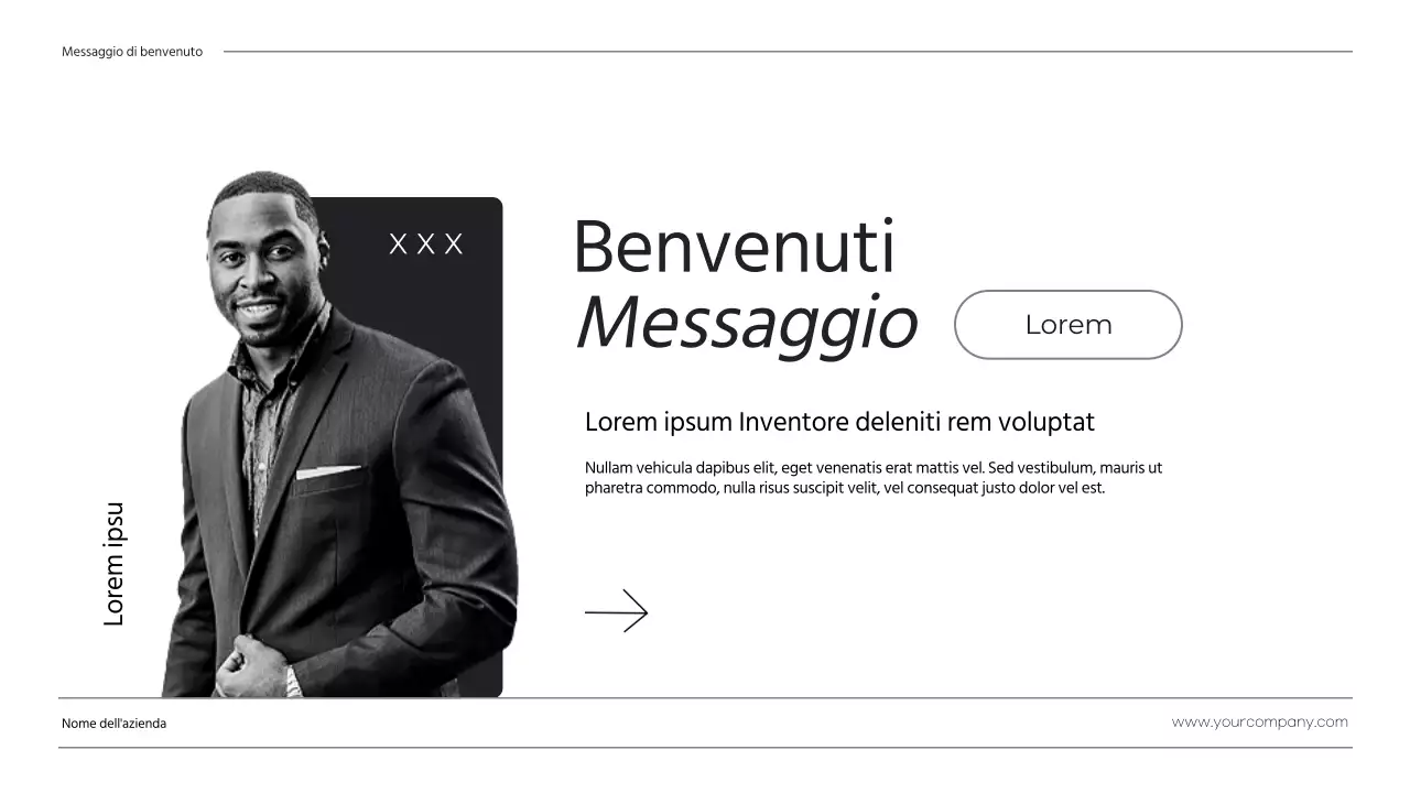 Nero bianco minimalista Business Chi siamo