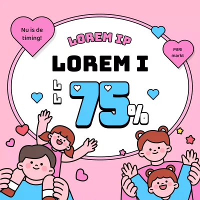 Promoot een schattige roze en lichtblauwe speelgoedverkoop voor kinderdag