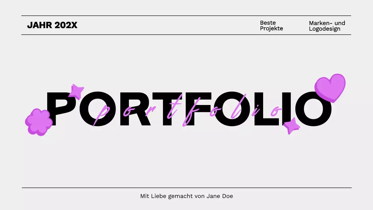 Fliederfarbenes Basic Bold Portfolio