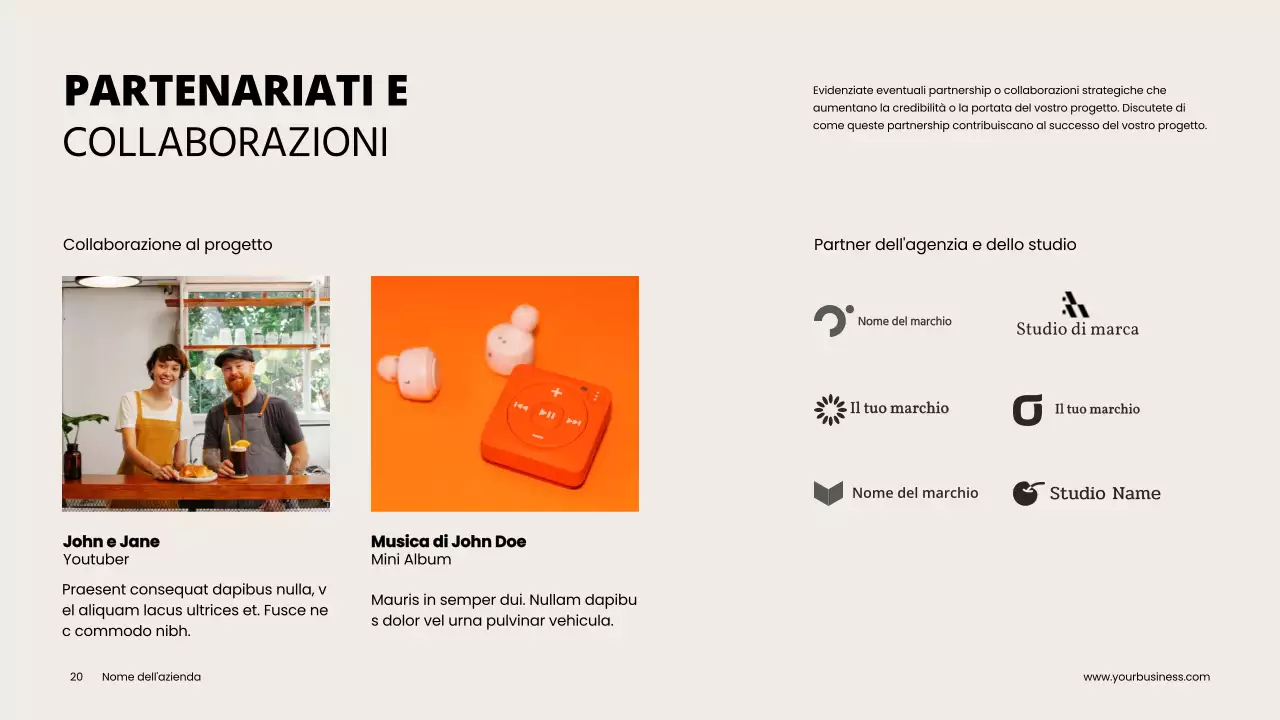 Grigio Arancione Minimal Clean Progetto Pitch Deck Proposta