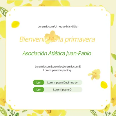 Anuncio de taller interno amarillo y verde