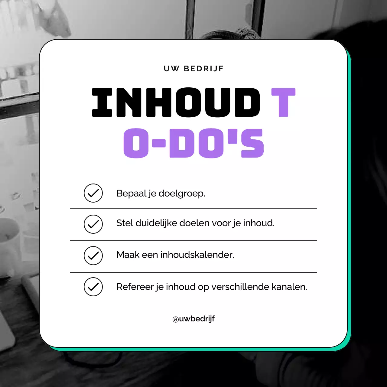 Zwart en paars Moderne Content Marketing Publiciteit