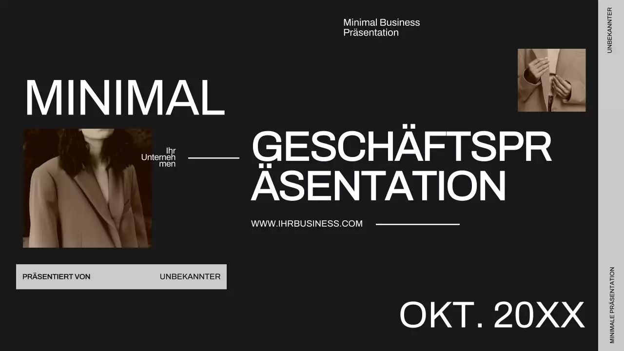 Schwarz und Beige Minimal Business Präsentation
