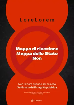 Manifesto promozionale della campagna No Solicitation of Public Officials in rosso e nero.
