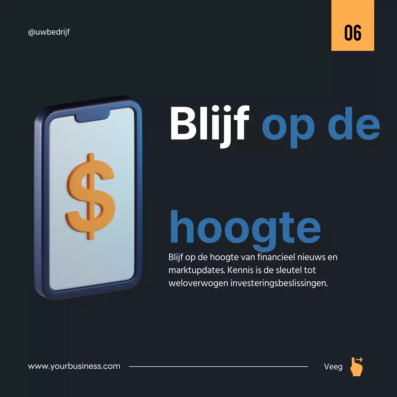 Zwart en Blauw Moderne Investeringsstrategie Gids