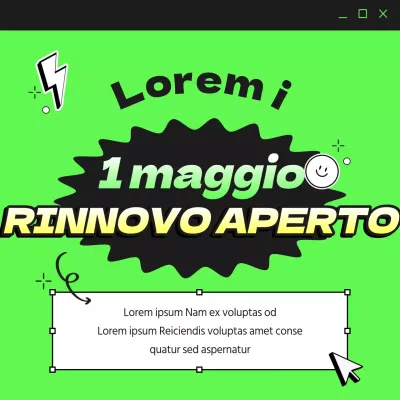 Un annuncio di riapertura in stile kitsch con lo sfondo dello stato dell'unione