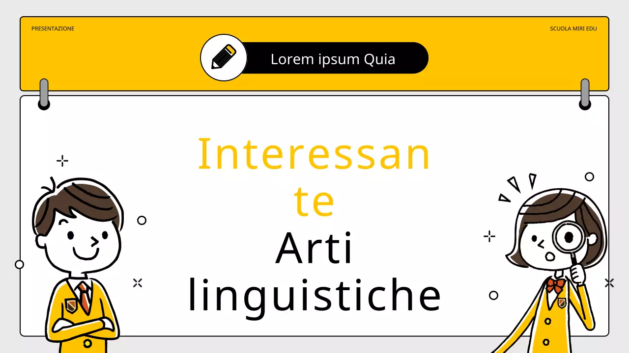 Un semplice prospetto scolastico giallo e nero per la scrittura del saggio