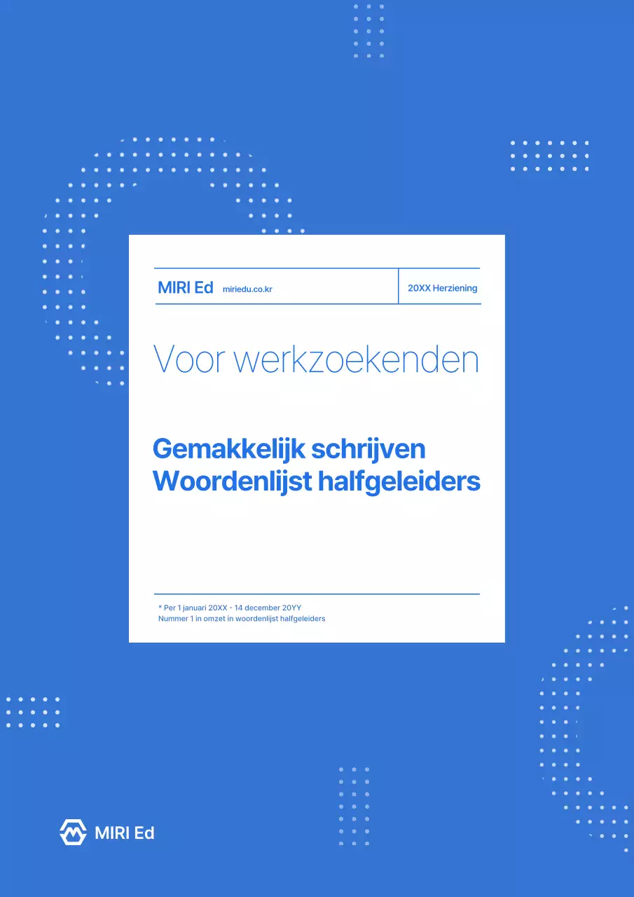 Eenvoudige blauw-witte boekomslag met woordenlijst halfgeleiders