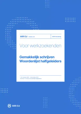 Eenvoudige blauw-witte boekomslag met woordenlijst halfgeleiders