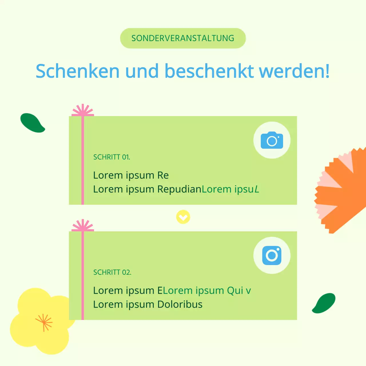 Werben Sie für den Geschenkverkauf des Gelben und Grünen Heimatmonats