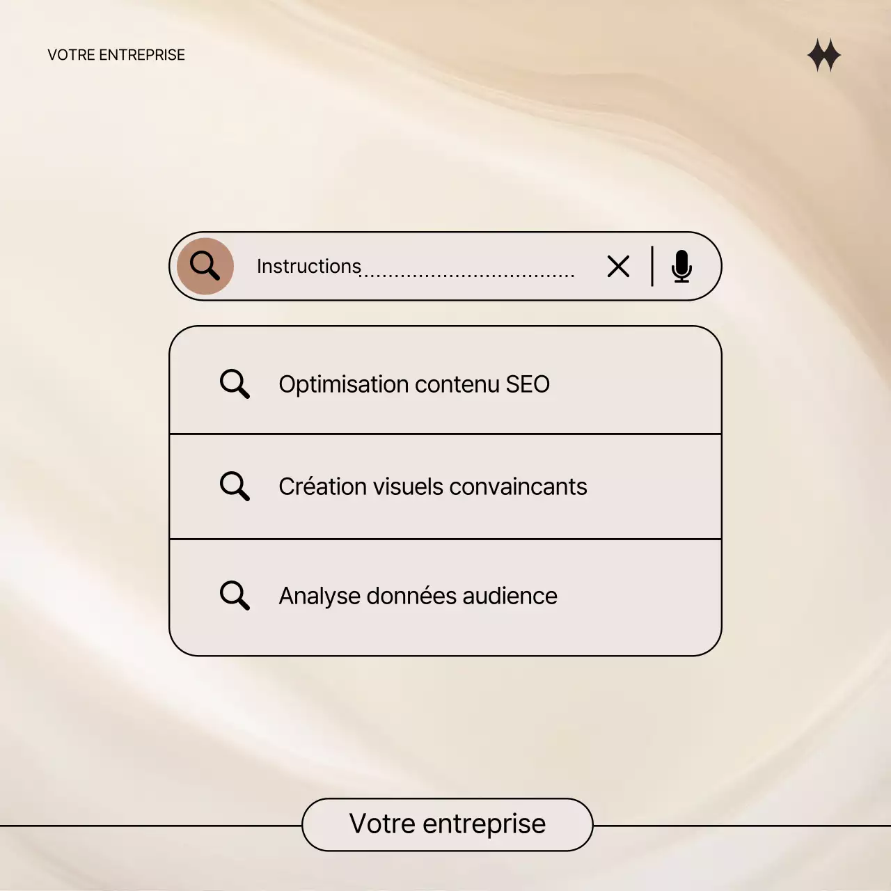 Publicité pour le marketing de contenu moderne noir et beige