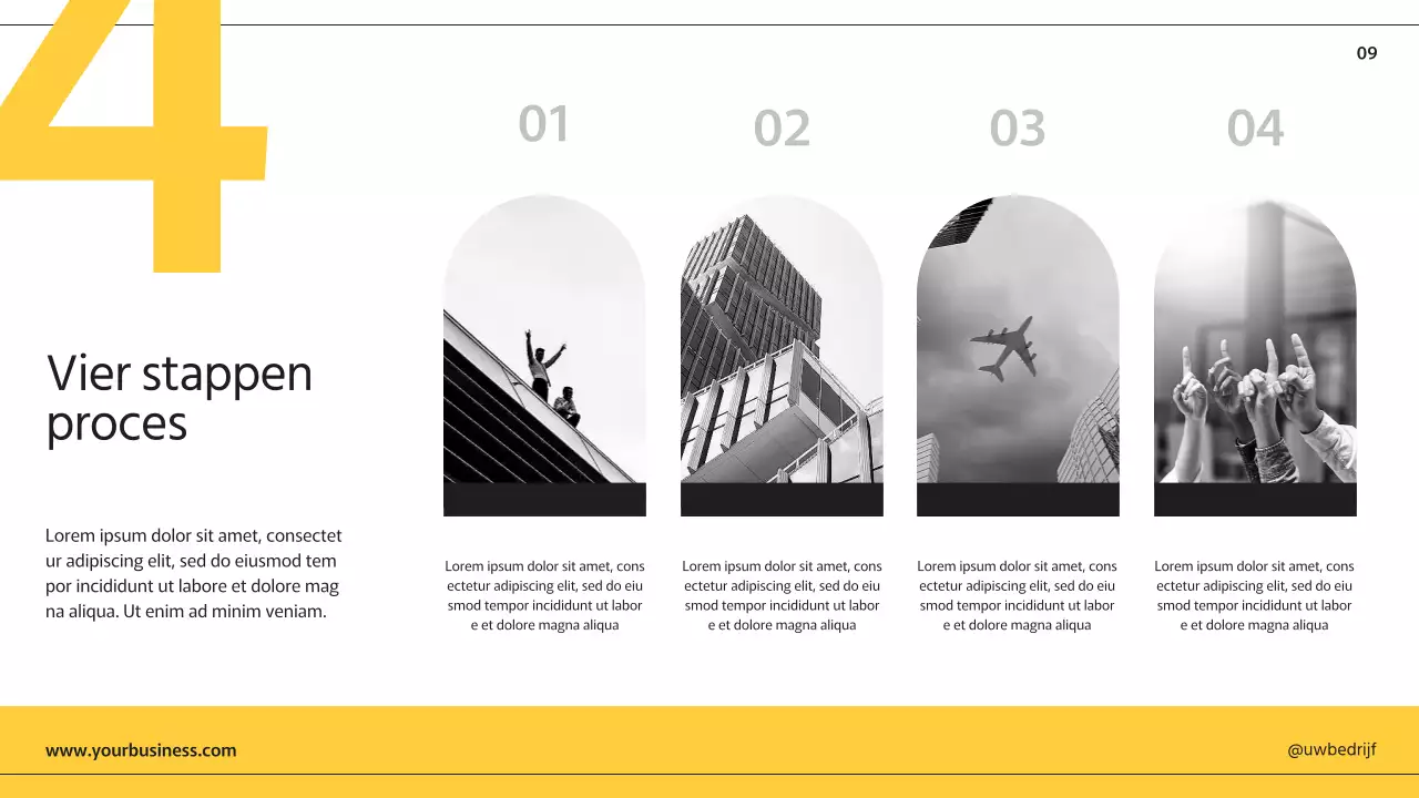 Zwart Gele Moderne Zakelijke Presentatiepagina's Met Diverse Lay-outs