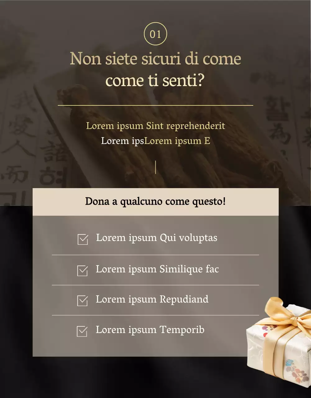 Guida ai regali di medicina erboristica tradizionale cinese per la festa della mamma in nero e oro