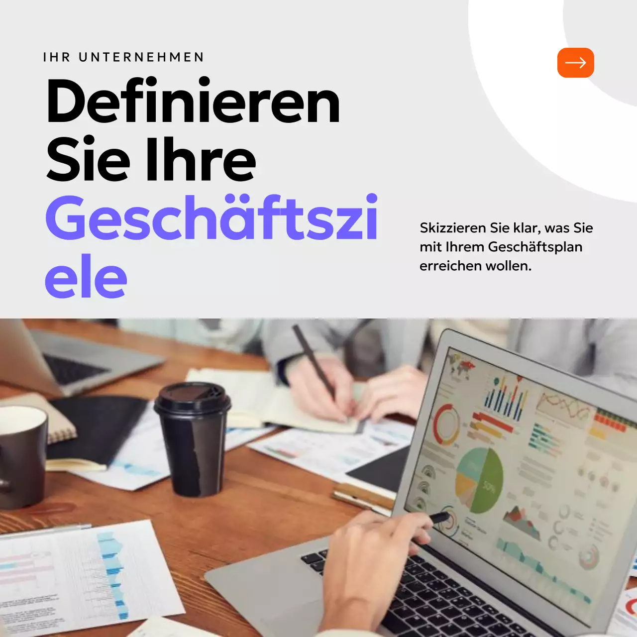 Schwarz Orange und Lila Einfache Geschäftsplanungsstrategie