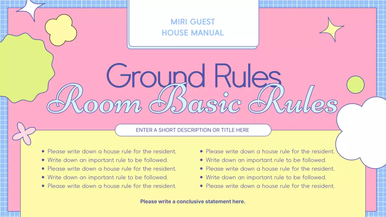 다채로운 트렌디 하우스 매뉴얼 프레젠테이션