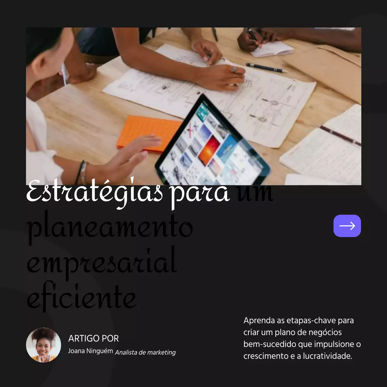 Preto, laranja e roxo Estratégia de planeamento empresarial simples