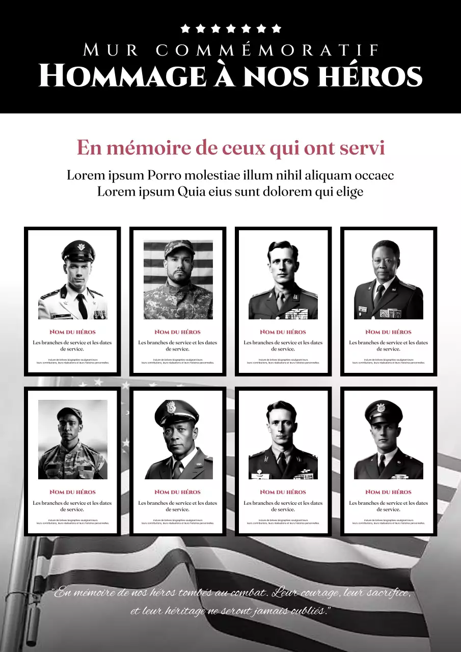 Mur noir classique de commémoration du Memorial Day Introduction