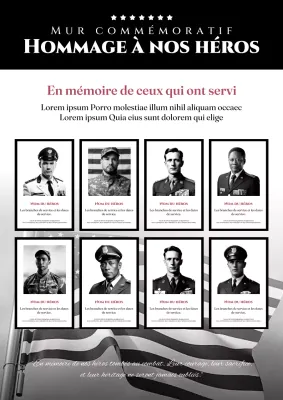 Mur noir classique de commémoration du Memorial Day Introduction