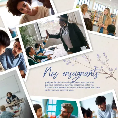 Beige Natural Collage de photos d'enseignants Lettre