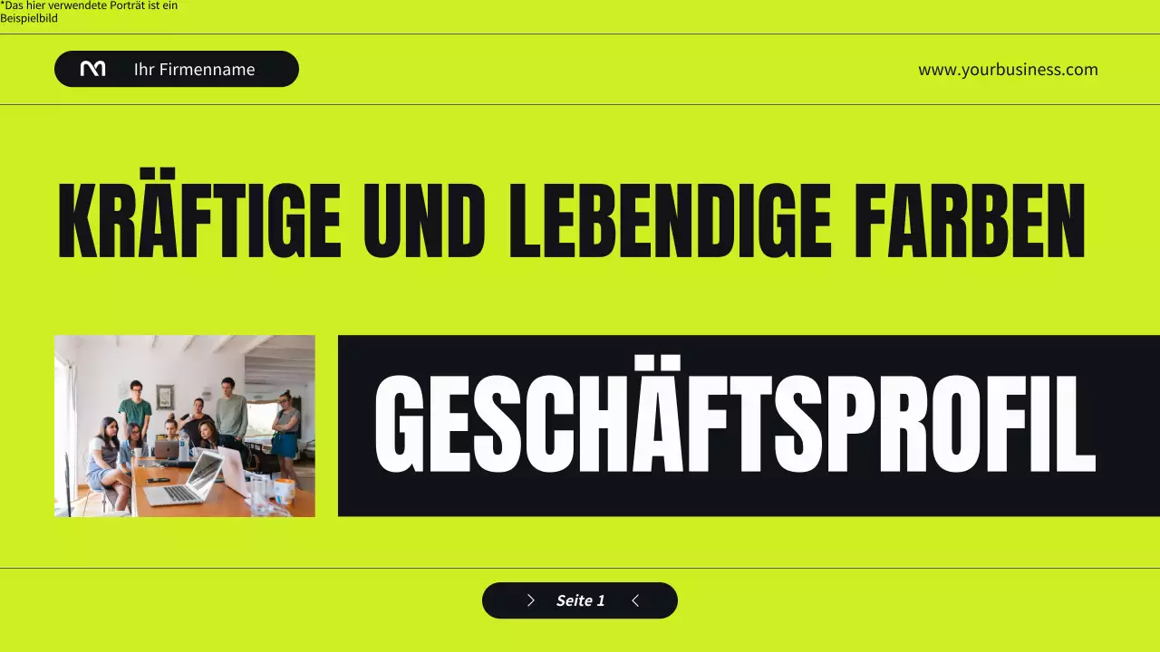 Black and Green Modern Unternehmensprofil Vorstellung des Unternehmens